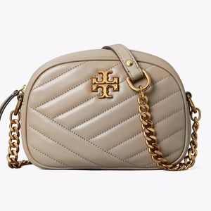 Tory Burch Beige Crossbody Bag with Gold Chain - Kira camera bag